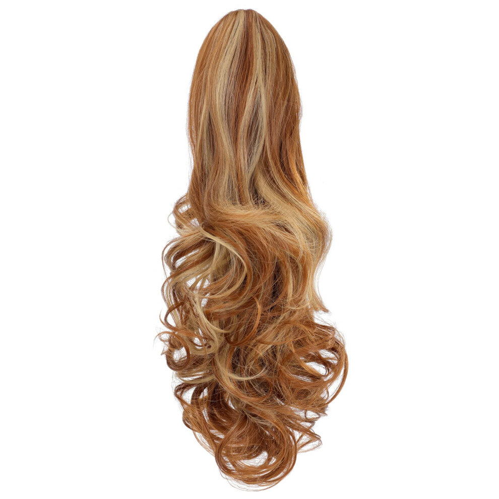 Mitrygreen Claw Clip Ponytail Extension 18"""" Clip In Wavy Ponytail Hair Extensions Long Pony Tails For Women Extensions Light Auburn Wave Hairpiece