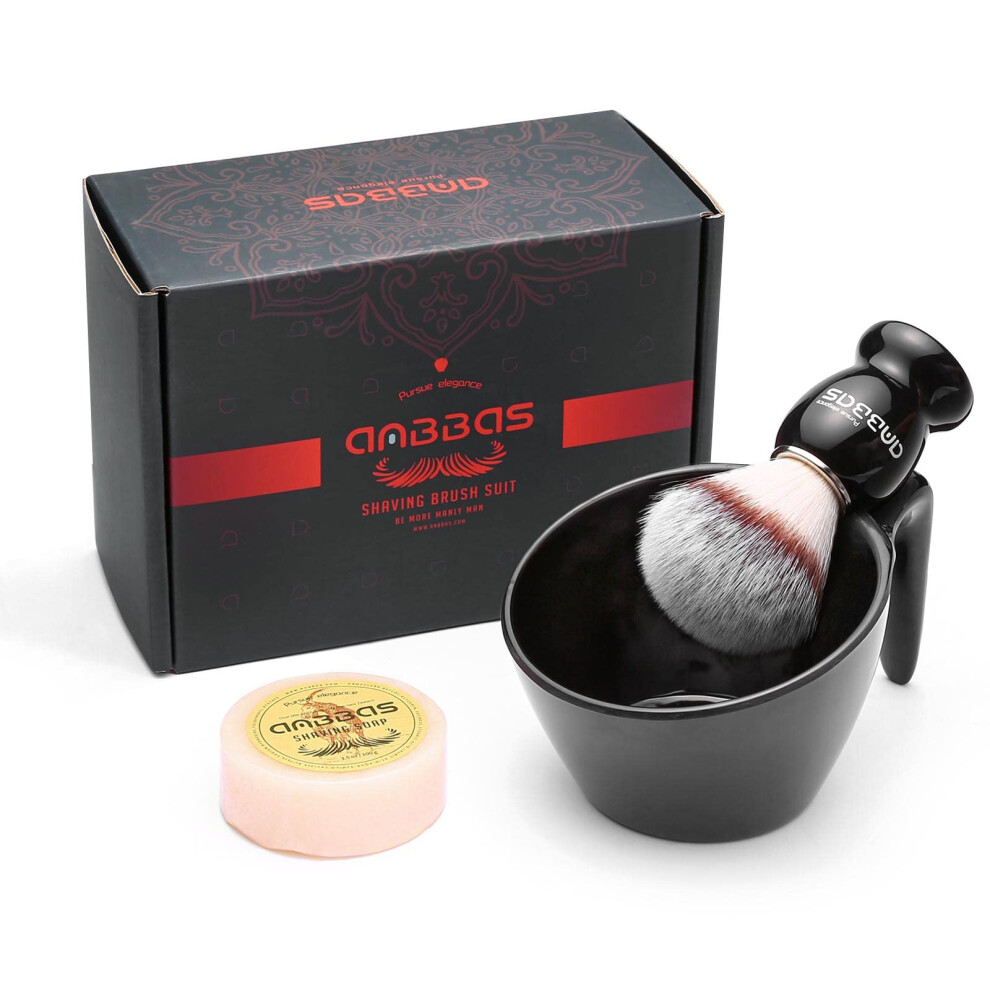 Anbbas Shaving Brush Kit With Synthetic Bristles Wooden Handle Melamine Pop Mug For Lathering And 3.5Oz Shaving Soap For Men Close Shave Women Girls H