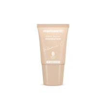 Mamaearth Glow Serum Foundation 02 Crme Glow Shade | mit Vitamin C und Kurkuma | Bis zu 12 Stunden aufbaubare Deckkraft | Wasserfest und leicht
