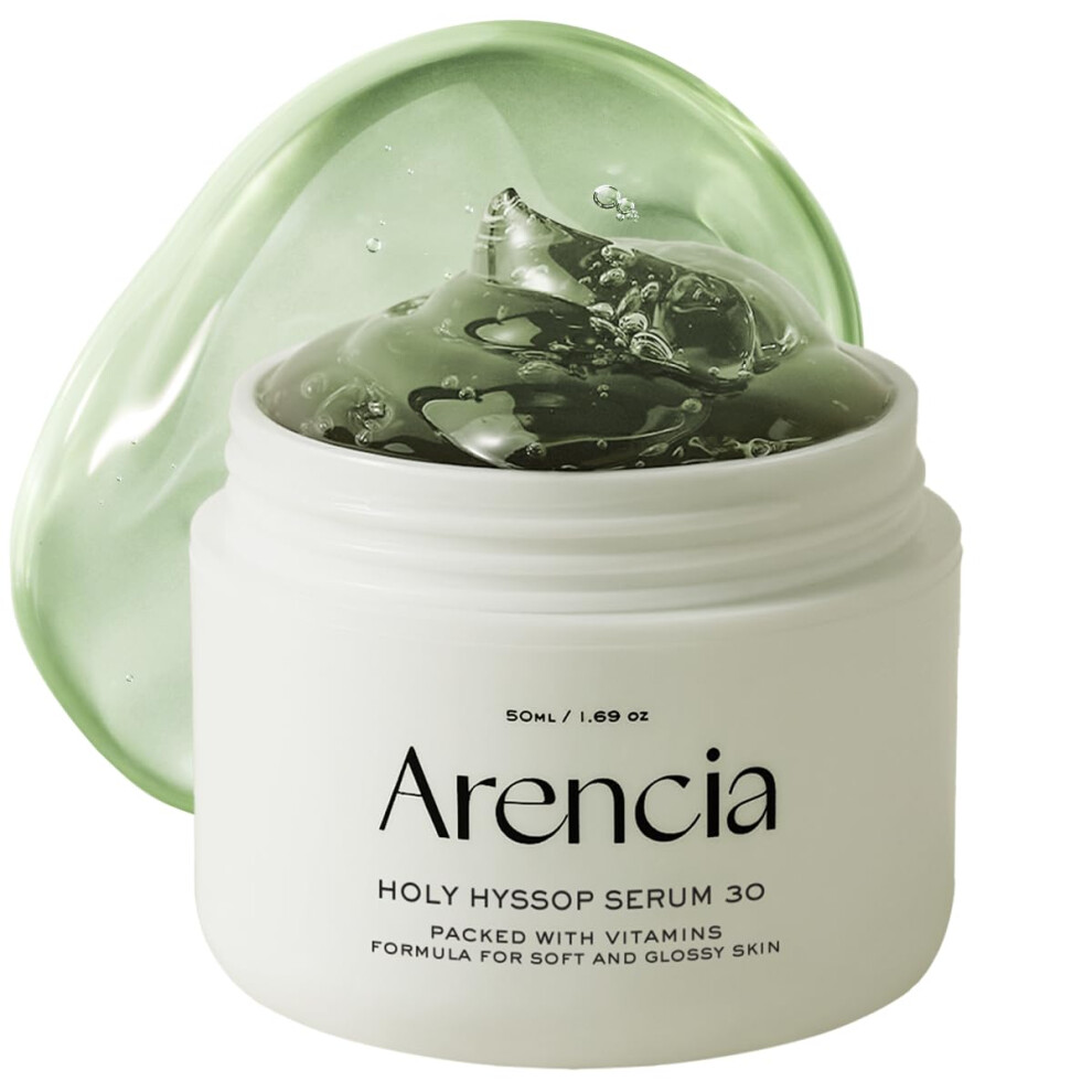 Arencia Glow Hyssop Serum - hydrating & Anti-Aging Serum for younger looking Korean Glass Skin  30% Vitamin A  C  E  10% Niacinamide  Peptide