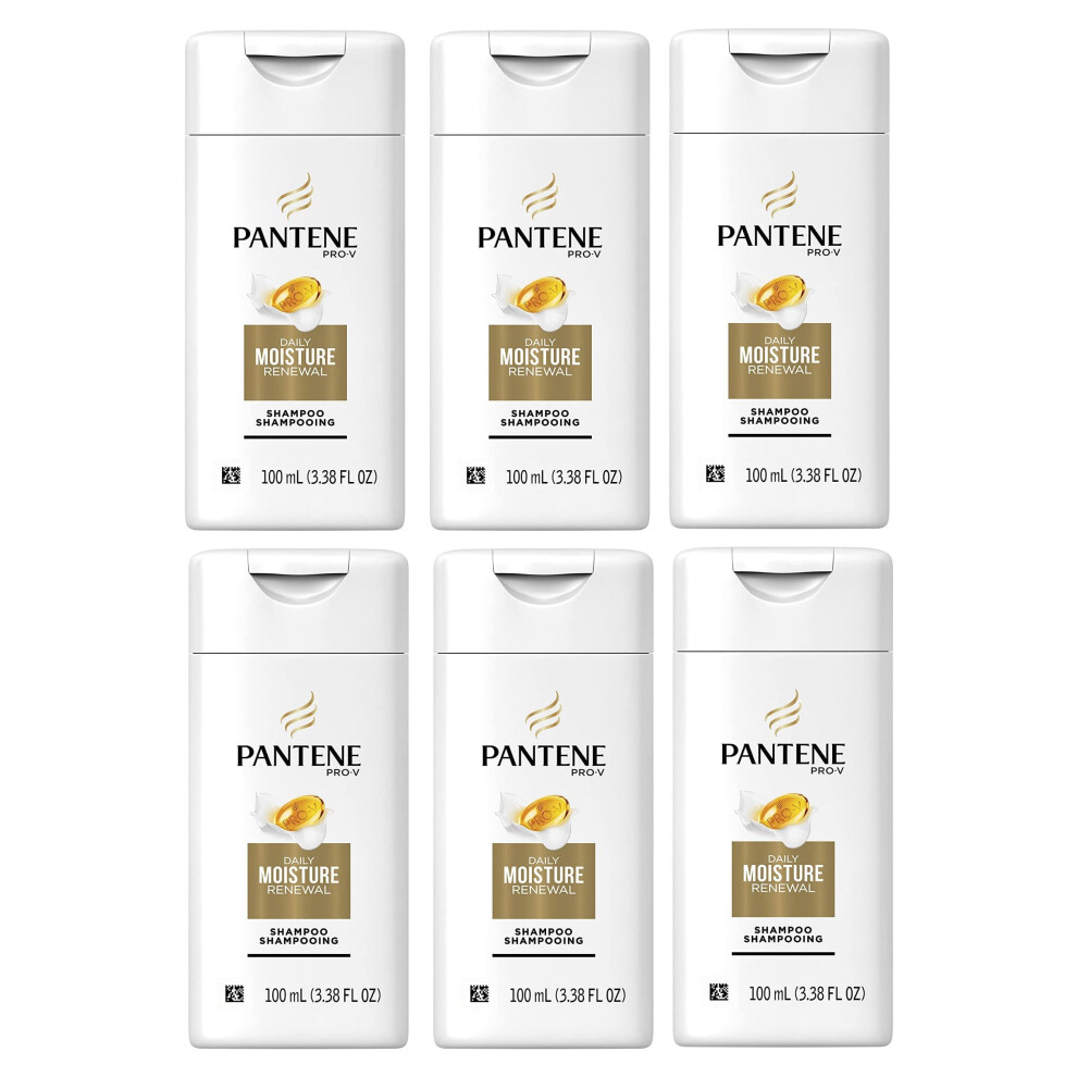 Pantene Pro-V Daily Moisture Renewal Hydrating Shampoo 3.38 Fl Oz Travel Size (Pack Of 6)