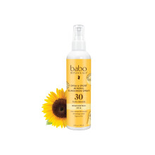 Babo Botanicals Swim & Sport Mineral Sunscreen Spray SPF 30 - Natural Zinc Oxide - Face & Body - For all ages - Dermatologist Tested - Cruelty-Fr