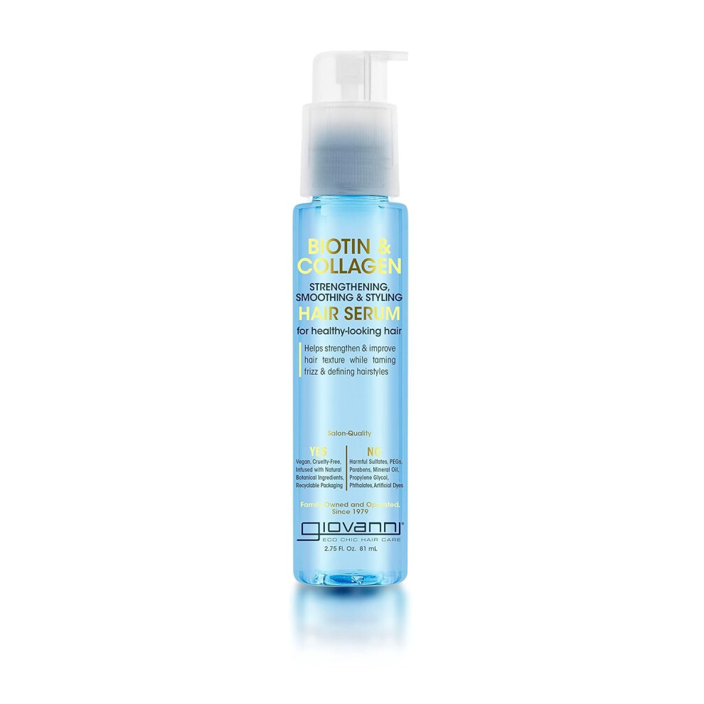 GIOVANNI Biotin & Collagen Hair Serum - Hair Strengthening  Smoothing & Styling  Vegan  Cruelty-Free  Infused with Natural Botanical Ingredients  Salo