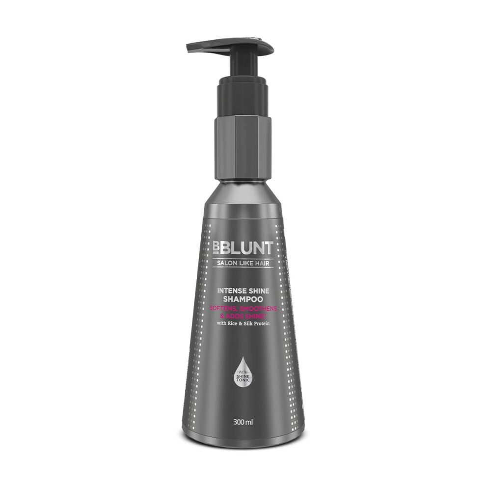 Bblunt Intense Shine Shampoo | Enriched With Shine Tonic Rice Silk Protein | Softens Smoothens Adds Shine | Gently Cleanses & Hydrates | Color-Saf