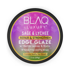 Blaq Luxury Sage & Lychee Repair and Strengt Edge Glaze - 2oz Nourishing Formula for Strong Healthy Edges - Infused with Biotin and Natural Botanical