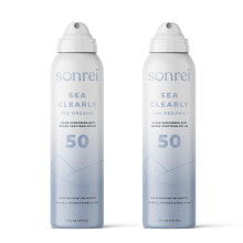 Sonrei Sea Clearly Organic Mist Sunscreen | SPF 50 Broad Spectrum Water-Resistant | Vegan Non-Greasy | Ideal for Face & Body | 6 Fl Oz (Pack of 2)