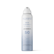 Sonrei Sea Clearly Organic Mist Sunscreen | SPF 50 Broad Spectrum Water-Resistant | Vegan Non-Greasy | Ideal for Face & Body | 6 Fl Oz (Pack of 1)