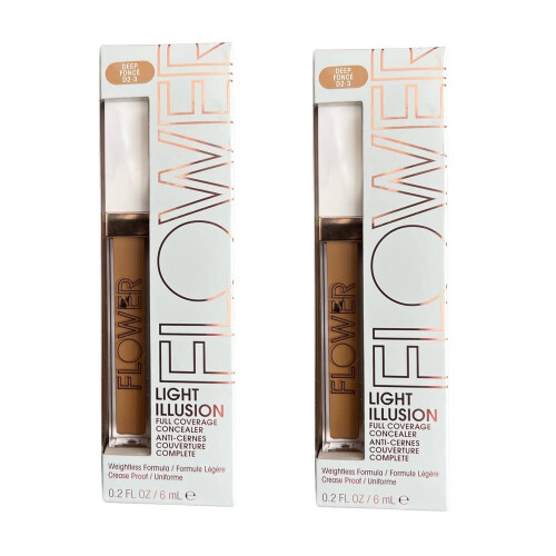Frpackning med 2 Flower Beauty Light Illusion Full Coverage Concealer Deep D2-3 1