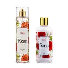 Prezent Rose Home Spa 10 uncji gleboko nawilzajacy balsam do ciala o zapachu i 8 oz. Zestaw mgielek do ciala o delikatnym zapachu Luksusowy zestaw do