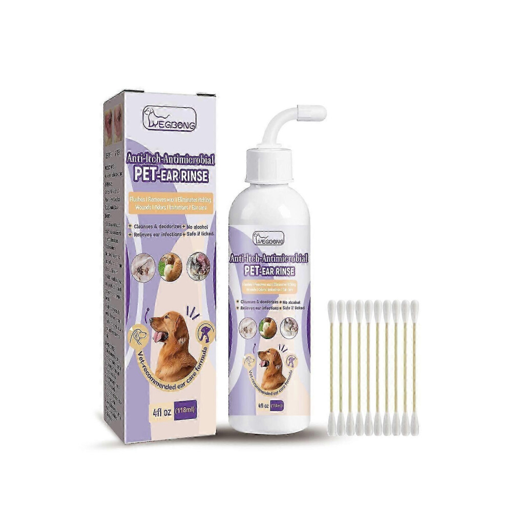 118ml Dog Ear Cleaner Infection Treatment For Dogs Cats Eliminates Odour Removes Wax &amp Dirt Soothing Itchy Inflamed Ears
