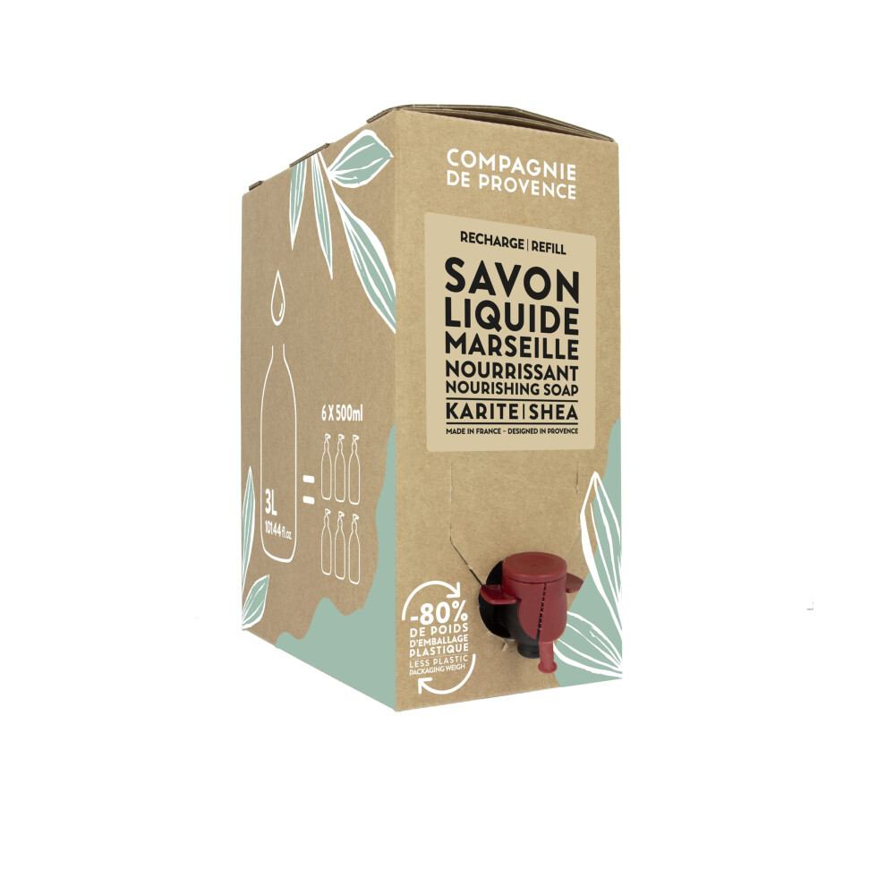 Spolocnost Prov Zi Compagnie De Provence Savon De Marseille Nourishing Liquid Soap Karite (Shea Butter) 101.4 Fl Oz Eco Refill