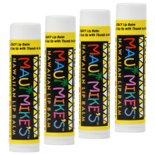 Maui Mike's Best Lip Balm Banana (4 pack) Vitamin E Aloe Vera and Beeswax. Restore Dry Lips Today. Non Wazy and Glides on Smooth. Take your lips on a