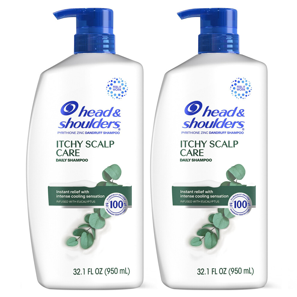 Head & Shoulders Itchy Scalp Care Dandruff Shampoo  Anti-Dandruff Treatment  Infused with Eucalyptus  32.1 Fl Oz Each  Twin Pack