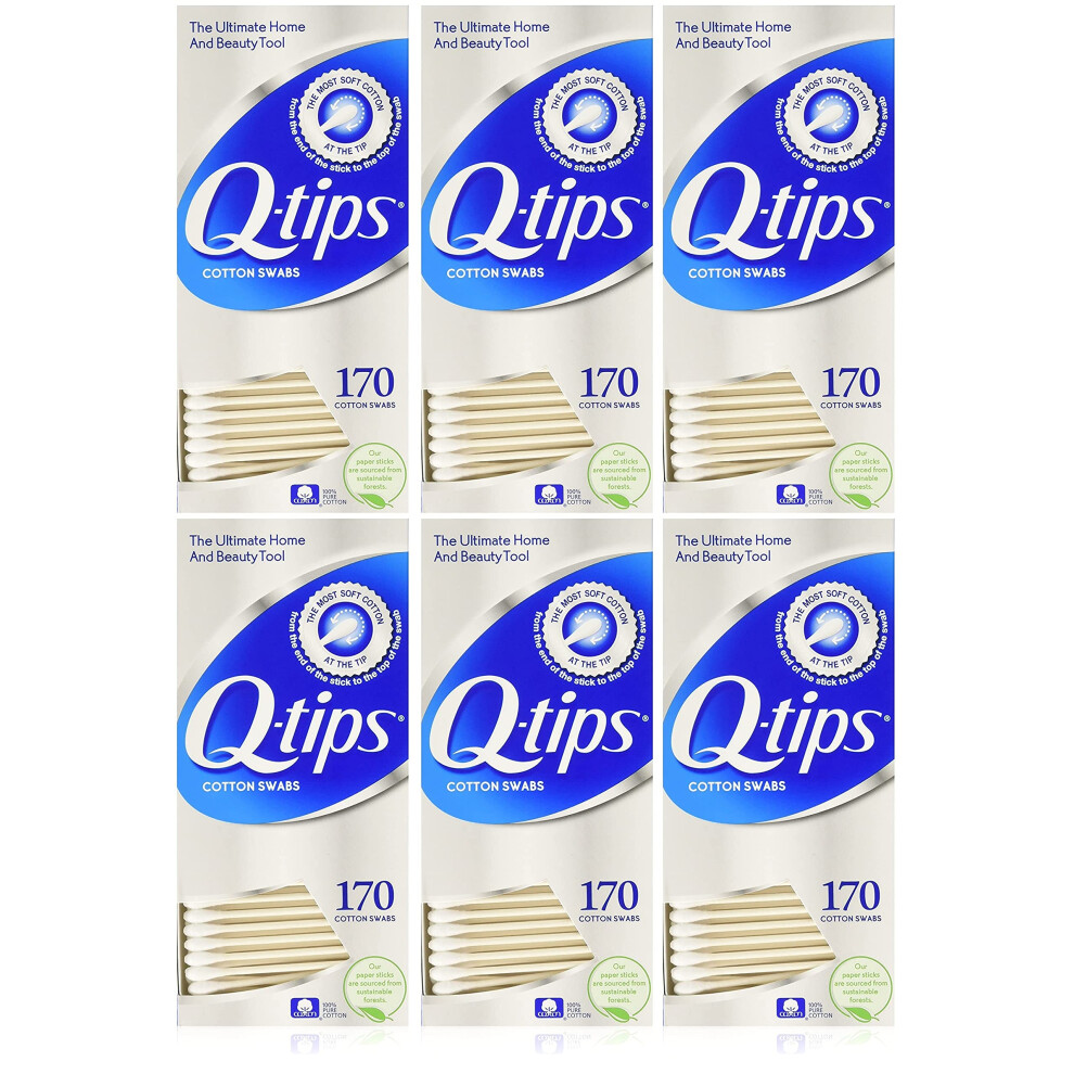 Q-Tipy Q-Tips Cotton Swabs 170 Count 6-Pack