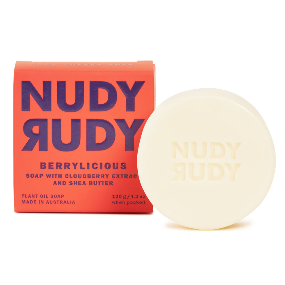 Nudy Rudy Natural Ingredient Bar Soap Organic Shea Butter Soap Bar | Moisturizing Body Soap Bar For Men & Women | No Harsh Ingredients | Berrylicious