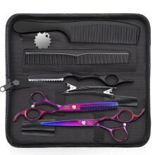 JASON Hair Scissors Professional 10 db-os hajvg ollkszlet vkonyt oll hajvgshoz 30 fogas egyenes ollval frfiaknak noi otthoni szalon fod
