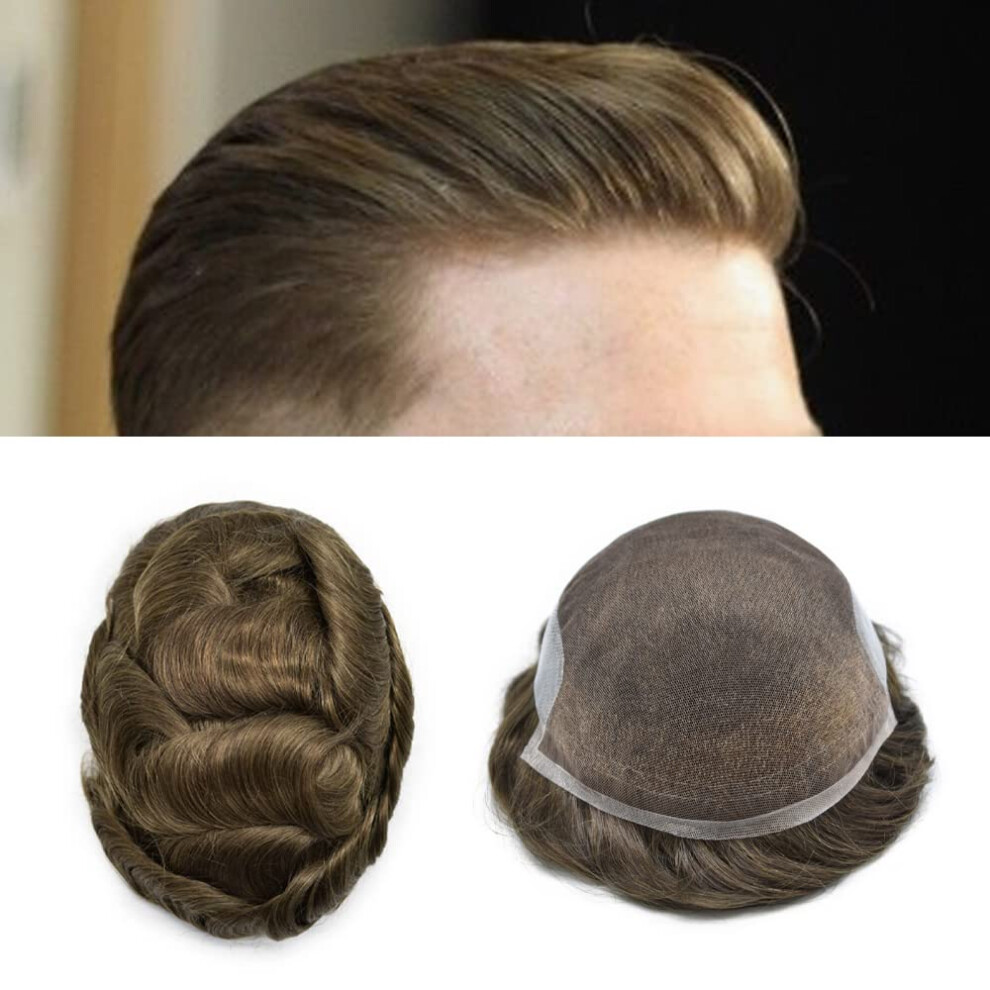Hã¥R Undrer Sig Unisex Not,Specified Hair Wonders Mens Toupee Human Hair Systems Mens Hair Piece Swiss Lace Front Bleached Knot Natural Hairline Hairpiece For Men Hair System8x10-100% Lig