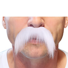 Baffi finti autoadesivi fai da te, materiale per barba finta, baffi originali per feste in maschera e Halloween (bianco)