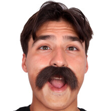 Baffi finti autoadesivi fai da te, materiale per barba finta, baffi originali per feste in maschera e Halloween (marrone)