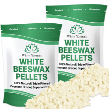 White Beeswax Pellets 2lb (1lb in Each Bag), Pure, Natural, Cosmetic Grade, Organic, Bees Wax Pastilles, 3X Filtered, Great For Soap Making, Candles,