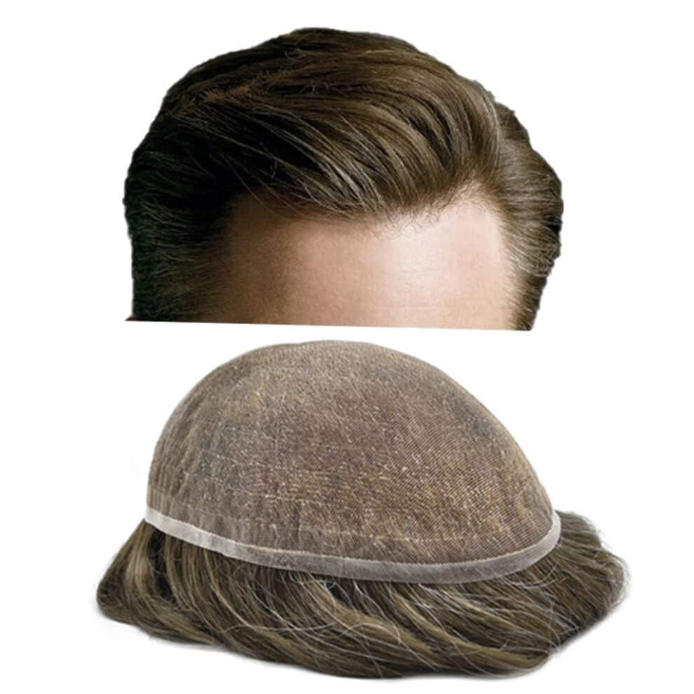 LYRICAL HAIR Hair Piece For Men Full French Lace Mens Toupee Wavy All Lace Human Hair Replacement Systems Bleach Knot Swiss lace Men Wig Hair System 7