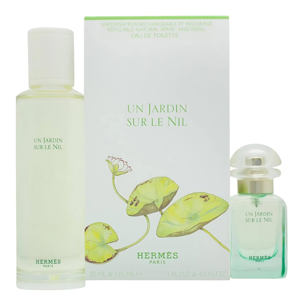 HERMES Un Jardin Sur Le Nil 2-Piece Unisex Gift Set  (4.2 Oz Eau De Toilette Refillable Spray+ 1.0 Eau De Toilette Refillable Spray)
