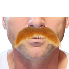 Baffi finti autoadesivi fai da te, materiale per barba finta, baffi originali per feste in maschera e Halloween (zenzero)
