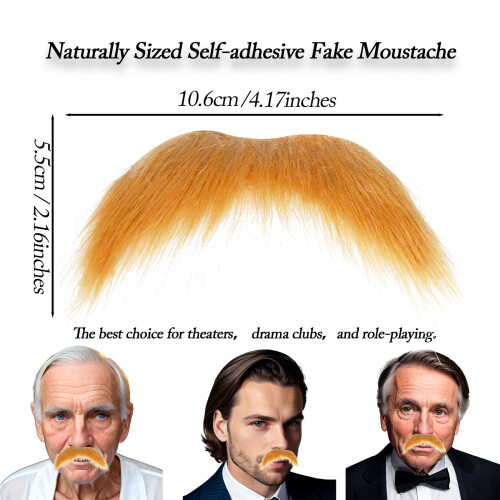 Materiale per Barba Finta Autoadesiva per Costume e Halloween (Zenzero) 1
