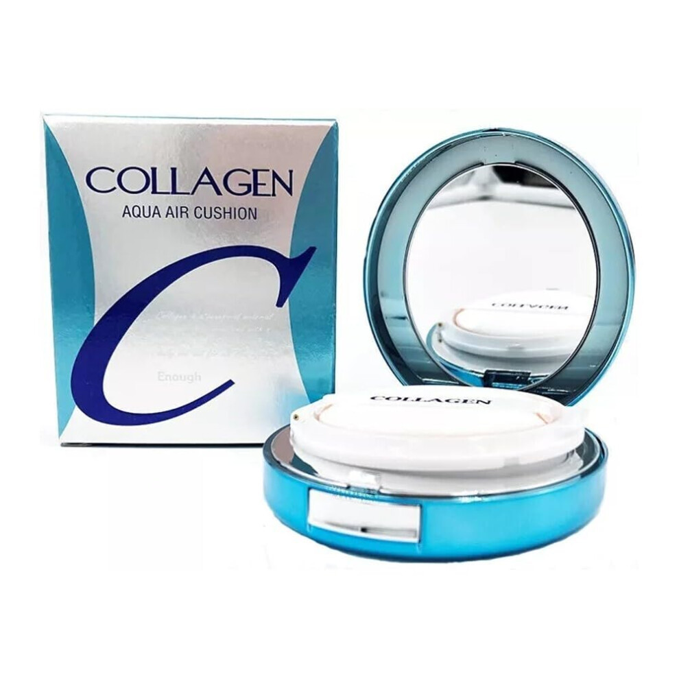 Dost Enough Collagen Aqua Air Cushion 0.53 Oz (15G) - Hydrating Foundation With Spf50 Dewy Finish And Collagen Boost - Korean Beauty Essential For Radian