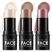 FOCALLURE 3er Set Cream Contour Sticks, Highlighter, Bronzer & Blush, langanhaltend, einfaches Sculpting