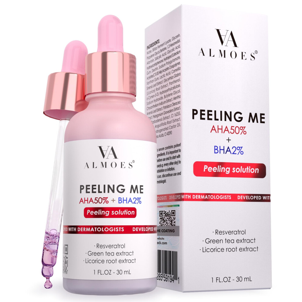 Aa Almoer Almoes Face Exfoliant Serum With Aha And 2% Bhb To Remove Blackheads Face Exfoliator For Tone And Texture Pore Minimizer Exfoliating Face Serum With