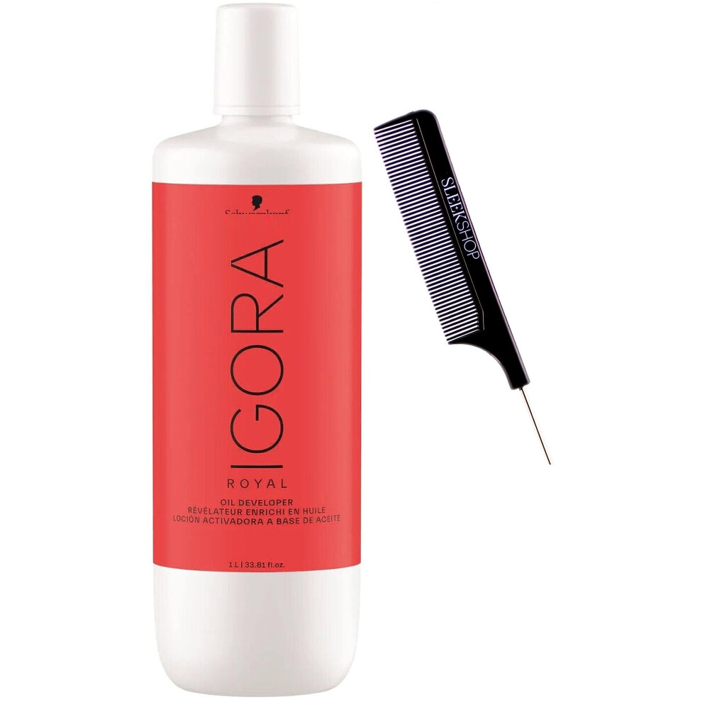 Sleekshop Comb + Schwarzkapf Igora Royal Lentwickler 6 % / 20 Vol. F R Haarfarbe Creme Dye 2025-2026 Version (Mit Sleek Comb) Haarfarbe Wasserst-image
