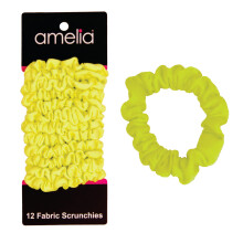 Amelia Beauty Neon Lime Jersey Scrunchies 2.25in Diameter Gentle on Hair Strong Hold No Snag No Dents or Creases. 12 Pack