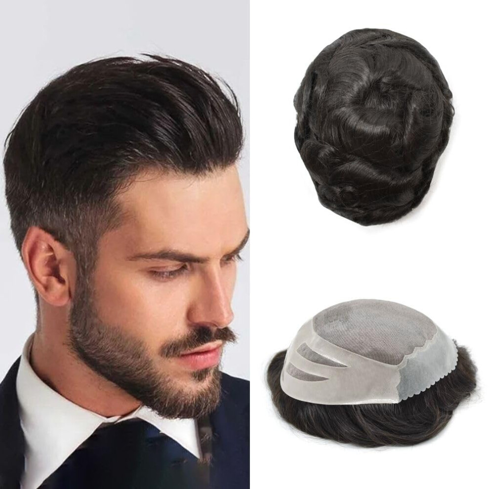 Singa Hã¥R Unisex Human Hair System For Men Hairpieces Durable Monofilament Wigs For Man European Hair Replacement Oscar 8X10 Men's Toupee Poly Skin Hair Units For Men