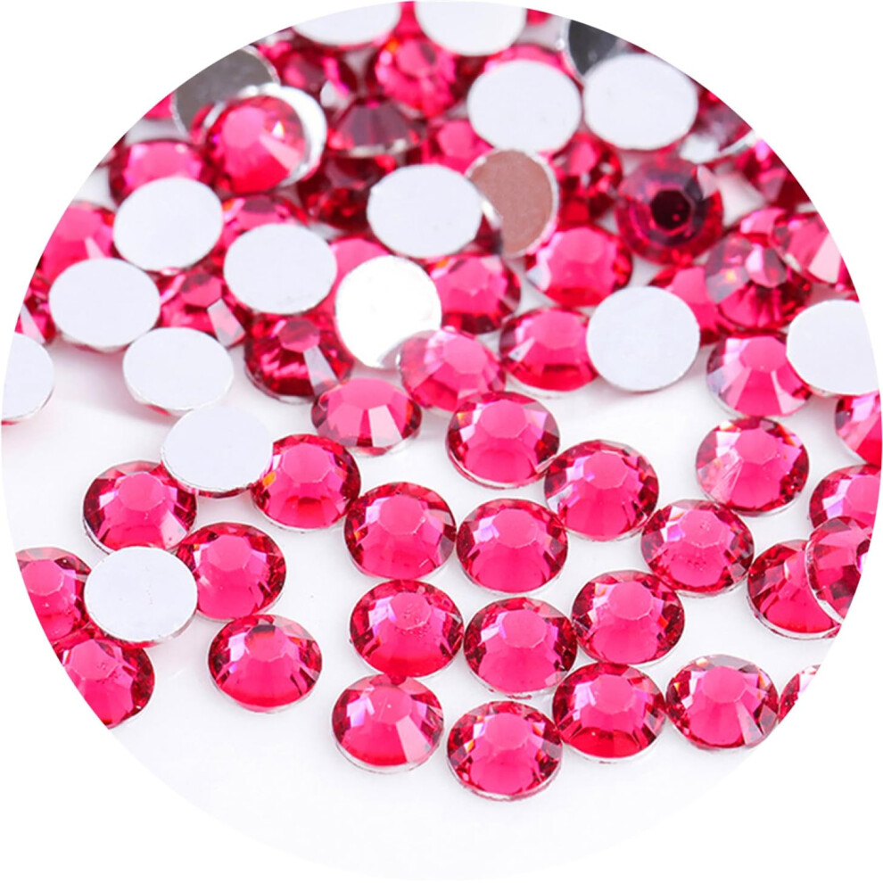 Laviyo Light/Red 4500 Pcs Ss6 2Mm Flatback Rhinestones For Nails Art Crafts Glitter Round Gems Crystals Diy Clothes Shoes( Rose Red)