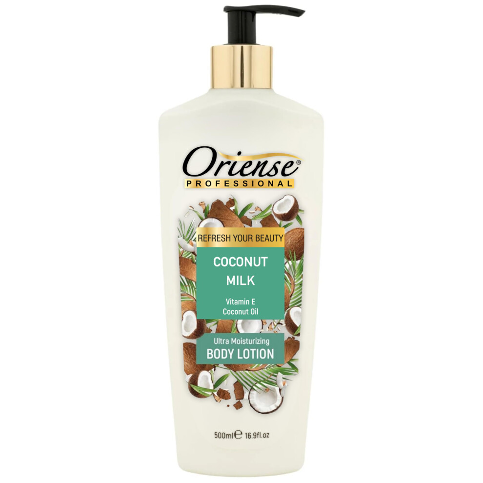 Oriense Coconut Milk Body Lotion - Coconut Oil  Vitamin E and Glycerine for Daily Moisture - Fresh Feel  Non-Greasy Formula  16.9 fl. Oz