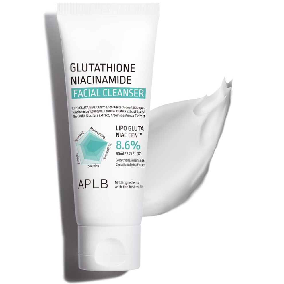 Aplb Glutathione Niacinamide Facial Cleanser | Lipo Gluta Niac Cen 8.6% 2.71 Fl.oz/Korean Skincare Cares For Tighten Pores & Sebum Long Lasting Nour