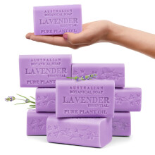 Australsk botanisk s?be lavendel med ?terisk olie 6,6 oz. (187g) S?bes?ber | Naturlig s?bebase | Alle hudtyper | Kvinder & M?nd | Sheasm?rberiget