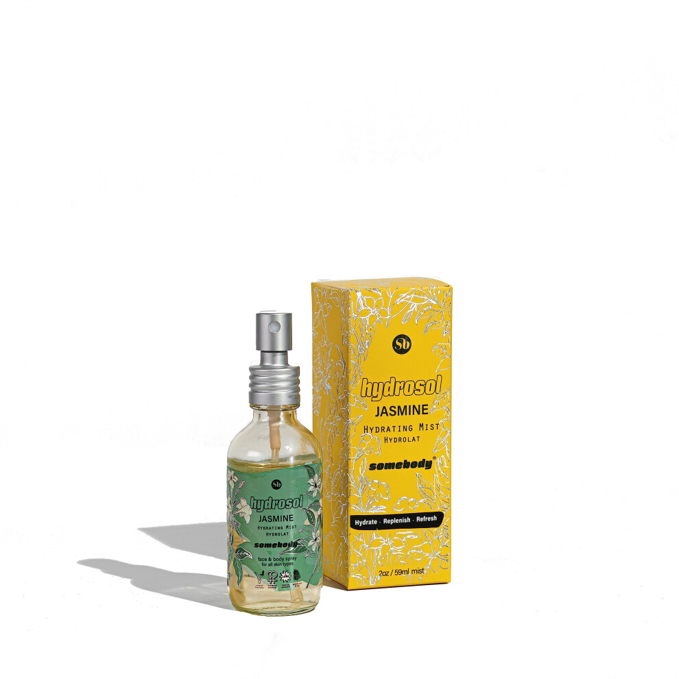 Somebody Jasmine Hydrosol - Hydrating  Cooling Mist/Toner for Face and Body  Flower Water 2oz