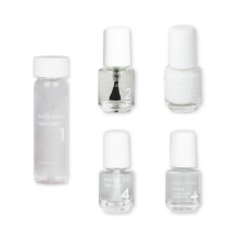 Dazzle Dry Mini Kit 4-krokov    syst   m - White Lightning - Skutocne biely odtien. Kr   m s pln   m kryt   m. (5-dielna sada / 5 manik   r)