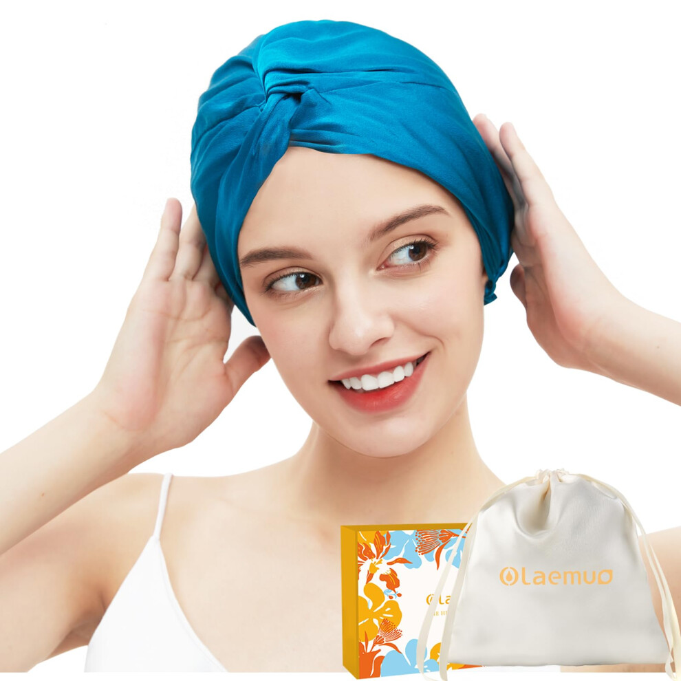 Bonnet de nuit en soie de m   rier 100 % Olaemuo pour dormir, pour femmes et hommes, pour cheveux boucl   s, fins, courts, moyens et tress   s, bonnet