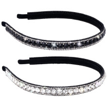 HINZIC 2 Pack Non-Slip Rhinestone Headbands for Women Sparkling Crystal Hair Bands for Bridal Wedding Bling Diamond Hair styling Clips Accessor
