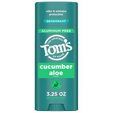 Toms of Maine Cucumber Aloe Natural Deodorant for Women and Men  Aluminum Free  3.25 oz