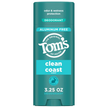 Toms of Maine Clean Coast Natural Deodorant for Men and Women  Aluminum Free  3.25 oz
