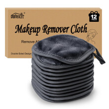 Homexcel makeup remover klud 12 tælling (pakke med 1) genanvendelig makeup remover pads vaskbar ultra blød ansigtsrensning klæder til alle hudtyp