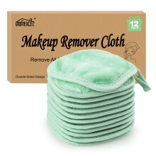 Homexcel makeup remover klud 12 tælling (pakke med 1) genanvendelig makeup remover pads vaskbare ultra bløde ansigtsrensningsklude til alle hudty