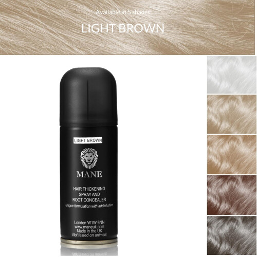 MANE Haarverdichtendes Faserspray (100 ml Hellbraun) 1