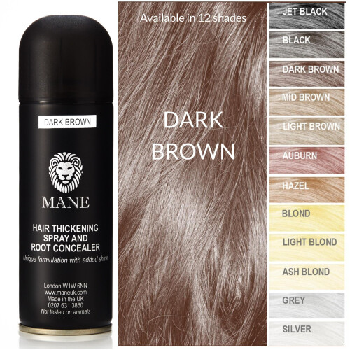 MANE Haarverdichtungs-Faserspray (200 ml Dunkelbraun) 1