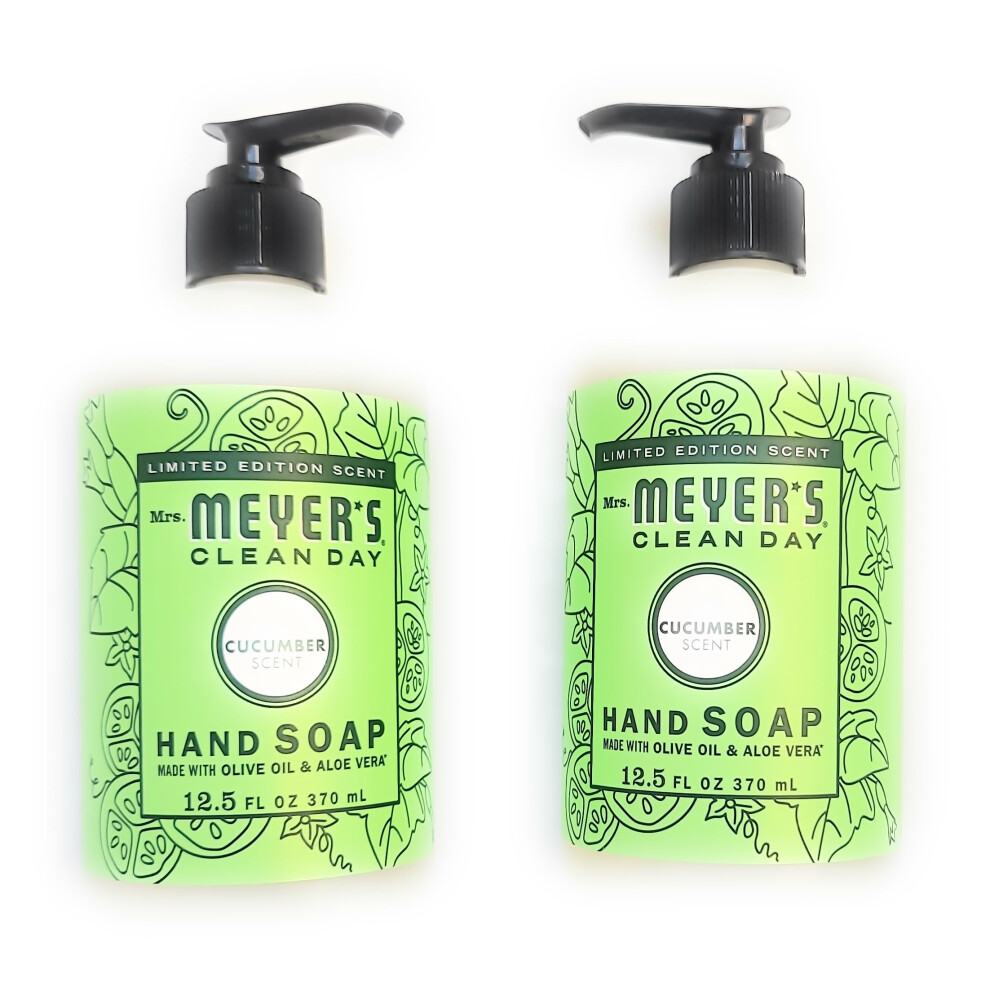 Cist Pani Meyerov D Mrs. Meyer's Clean Day Liquid Hand Soap, Cruelty Free And Biodegradable Hand Wash Formula Made With Essential Oils, Cucumber Scent, 12.5 Ounce Bottle