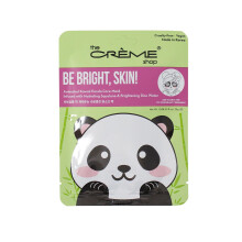 The Crme Shop Be Bright, Skin! Maschera Viso Panda Animato - Idratante & Luminoso con Squalano & Acqua di Riso